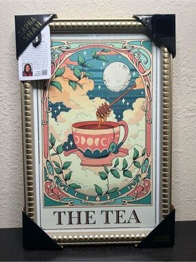 NEW Sapna Shah ‘The Tea’ Tarot Card Wall Art Framed Decor 18"H x 12"